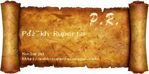 Pákh Ruperta névjegykártya